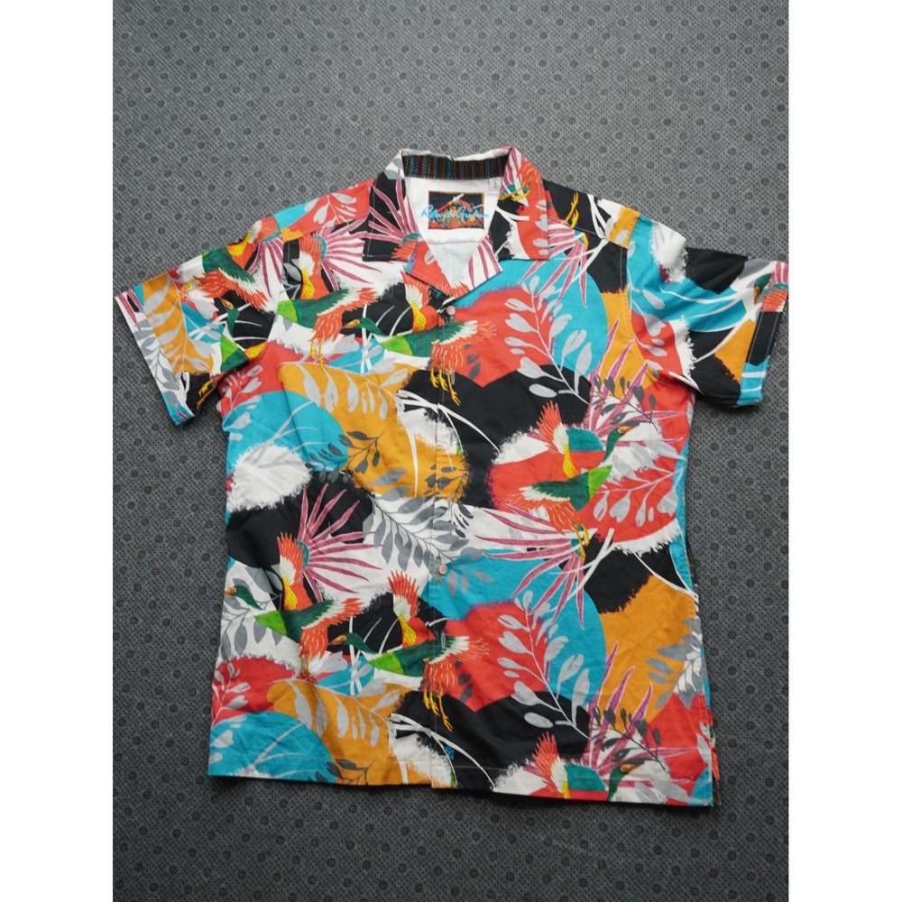 Robert Graham Shirt Mens L Short Sleeve Knowledge Wisdom Truth Bird Print